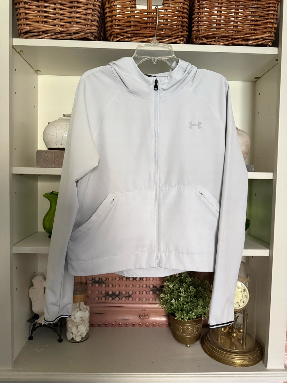 Under Armour Women's Light Gray Full-Zip Hooded Jacket